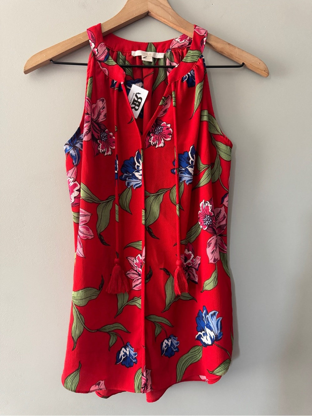 C&E | floral red tank | XS